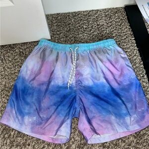 Tie Dye print Men's Swim trunks L